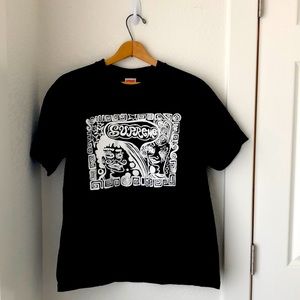 SUPREME | Black T-Shirt with White Graphic and Logo